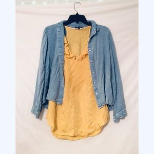 Twelfth Street by Cynthia Vincent Gold Silky Top